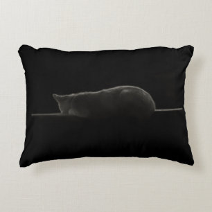 Photo Sleeping Cat Silhouette Decorative Pillow
