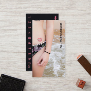 Photo Smile Bikini Coffee Drive-Thru Loyalty Card