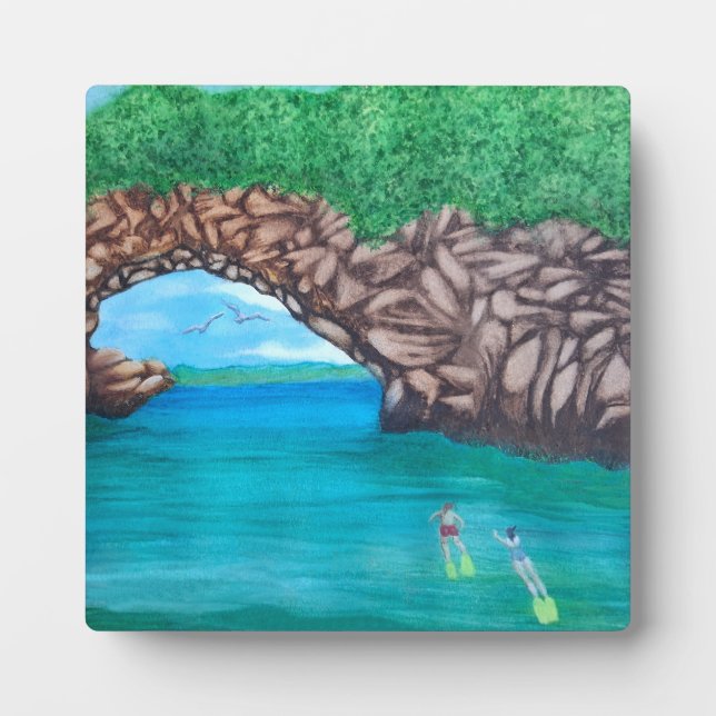 Photo Snorkeling au Paradise Tabletop Plaque avec Easel (Devant)