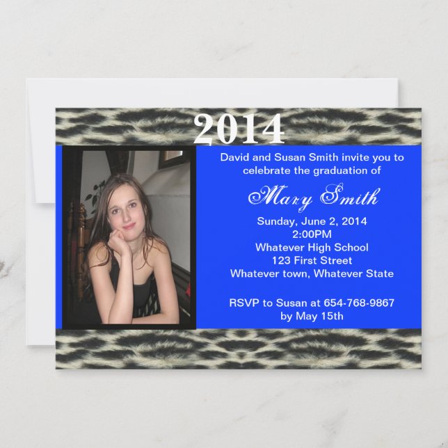 Photo Snow Leopard Graduation Invitation (Devant)