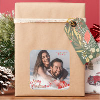 Photo Snowflake Merry Christmas Personalized Red