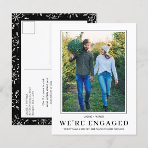 PHOTO Snowflake Winter Engagement Announcement Postcard