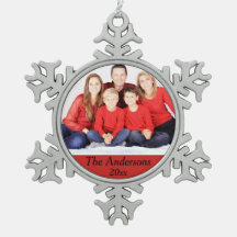 Photo Snowflake Year Christmas Ornament Customize
