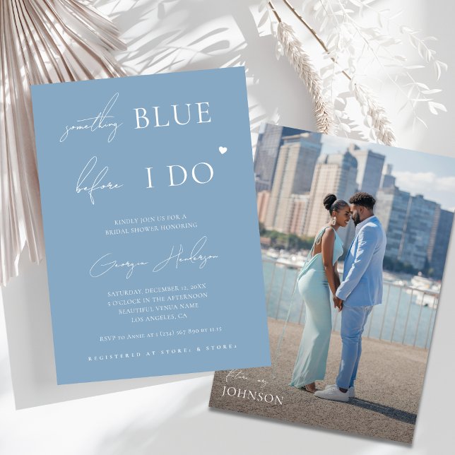 Photo | Something Blue Before I Do Bridal Shower   Invitation (Creator Uploaded)