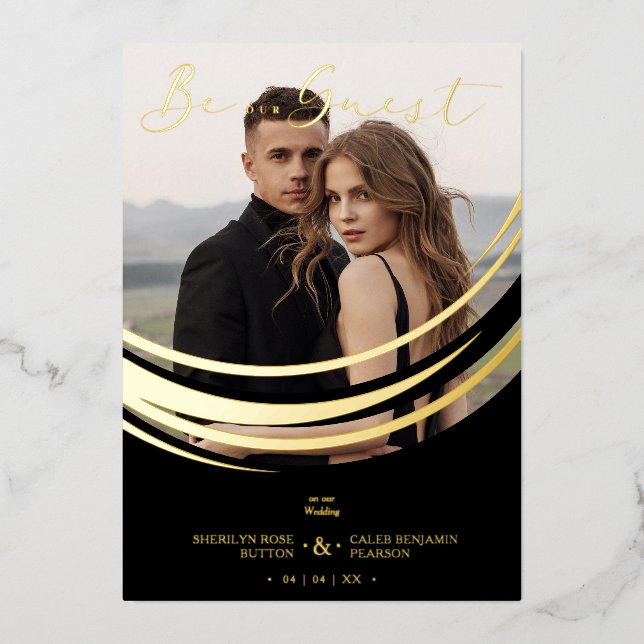 Photo Sophisticated Modern Real Gold Abstract  (Front)