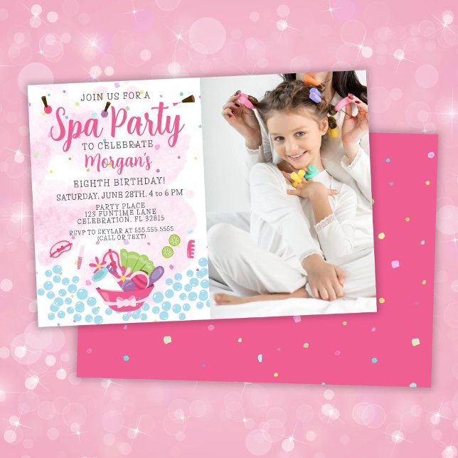Photo Spa Anniversaire Fête Invitation (Créateur téléchargé)