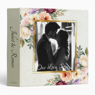 Photo & Spring Floral Wedding Album - Cream Binder