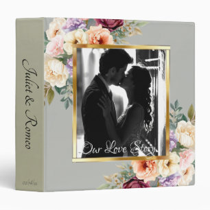 Photo & Spring Floral Wedding Album - Sage Binder