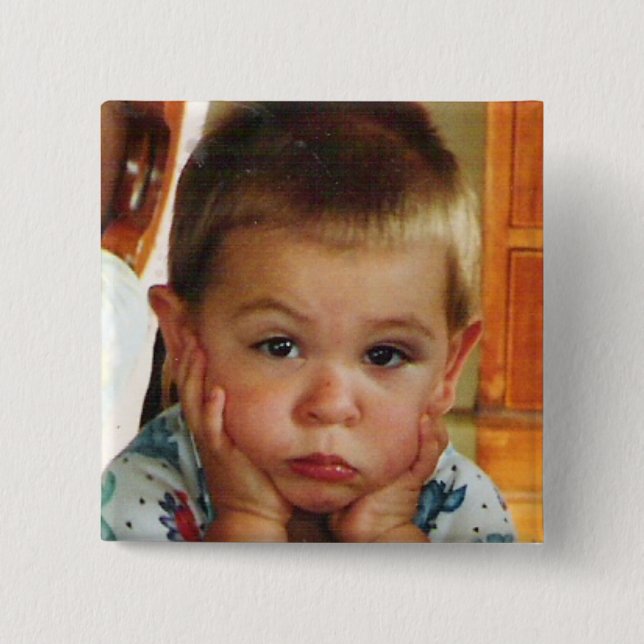 Photo Square Personalized Custom Button (Front)