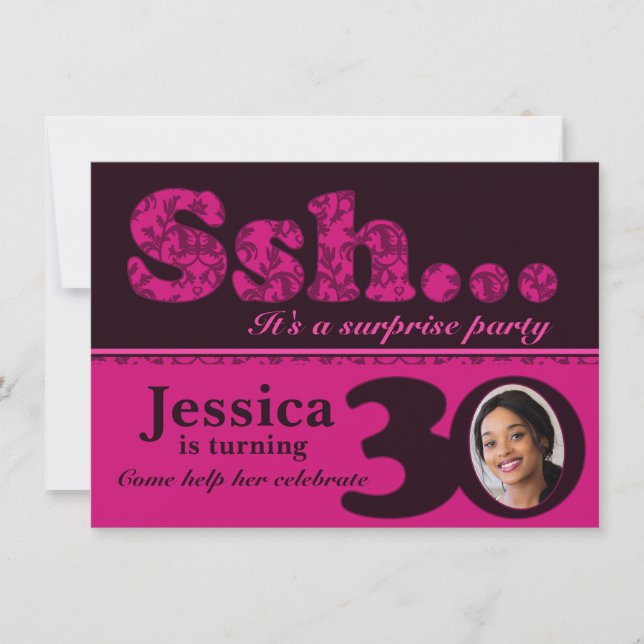 Photo ssh invitation de 30e anniversaire rose surp (Devant)
