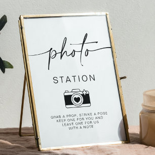 Photo Station Minimalist Wedding Guestbook Sign