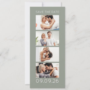 Photo Strip 4 Pictures QR Photobooth Wedding Sage Save The Date