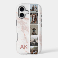 Photo Strip Pink Marble Personalized Initials