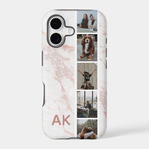 Photo Strip Pink Marble Personalized Initials