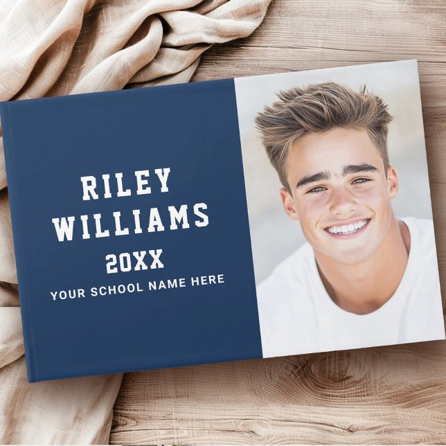 Photo student graduate graduation dark blue guest book (Photo student graduate graduation dark blue guest book)