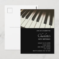 Photo stylish B&W Piano Keys - Invitation d'annive