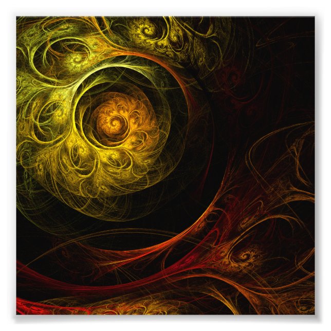 Photo Sunrise Floral Rouge Art Abstrait Imprimer (Devant)