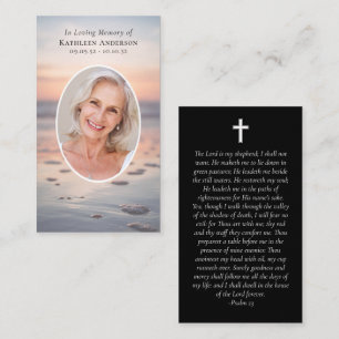 Photo Sunset Ocean Memorial Prayer Card