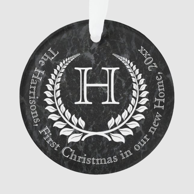 Photo sur le dos Lettre monogramme Premier Noël (devant)
