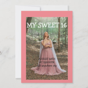 PHOTO SWEET 16 ANNIVERSAIRE INVITATION