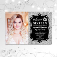Photo Sweet 16 Birthday - Kiss Silver Black