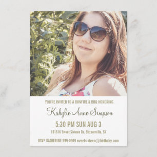 Photo Sweet 16 Birthday Party Invitation