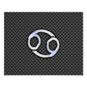 Photo Symbole cancéreux Zodiac Charbon Fiber Impression