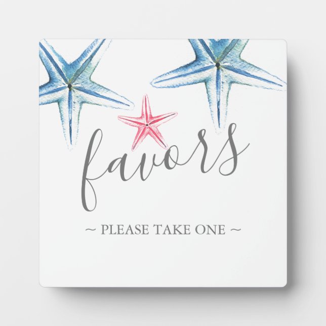 Photo Symbole moderne de mariage plage Faveurs Plaque (Devant)