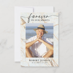 Photo Sympathy Forever In our Hearts Funeral Thank You Card