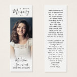 Photo Sympathy Funeral Memorial Poem Bookmark<br><div class="desc">Modern Minimalist Photo Sympathy Funeral Memorial Prayer Poem Bookmark</div>