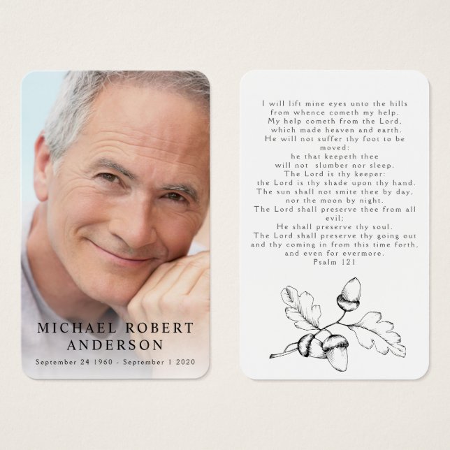 Photo Sympathy Funeral Memorial Prayer Card (Devant & derrière)