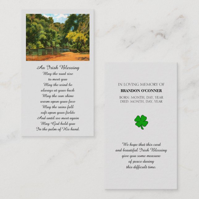 Photo Sympathy Memorial Prayer Card (Front/Back)