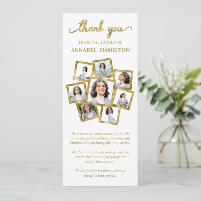 Photo Sympathy Memorial Thank You Invitation (Standing Front)