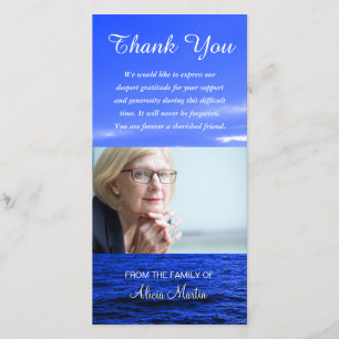 Photo Sympathy Memorial Thank You Ocean Sky Card