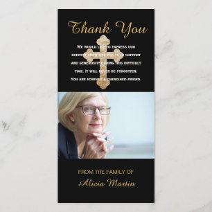 Photo Sympathy Memorial Thank You Religious Cross Card