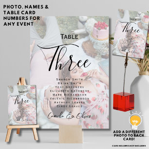 ⭐PHOTO TABLE NUMBER CARD - Modern Overlay Opaque