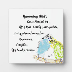 Photo Tabletop W/Canvas : La Plaque Oiseau Humming