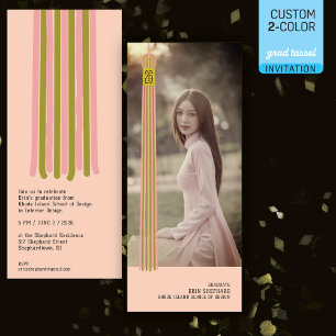 Photo & Tassel Modern Design Graduation Invitation