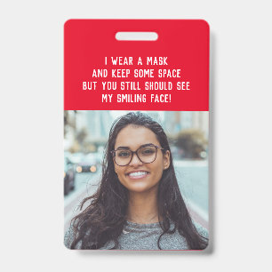 Photo teacher nurse red name badge