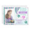Photo Teal mermaid Tail Birthday invitation