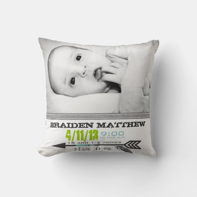 Photo Template Arrow Birth Pillow (Front)