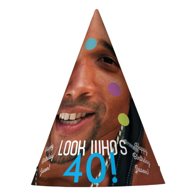 Photo Template Birthday Paper Party Hat (Front)