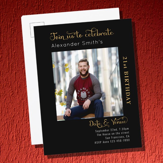 Photo Template Black Gold Birthday (Creator Uploaded)