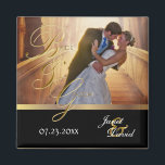 Photo Template - Bride & Groom Wedding Keepsake Magnet<br><div class="desc">Wedding Day Favor Magnets. A Wedding Day Keepsake from the Bride and Groom ready to personalize. ✔Note: Not all template areas need changed. 📌If you need further customization, please click the "Click to Customize further" or "Customize or Edit Design" button and use our design tool to resize, rotate, change text...</div>