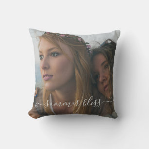 Photo Template Custom Saying Throw Pillow