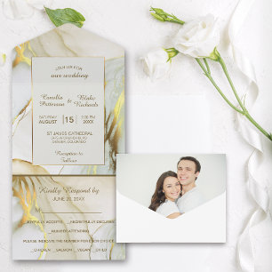 Photo Template Gold Marble All in One Wedding