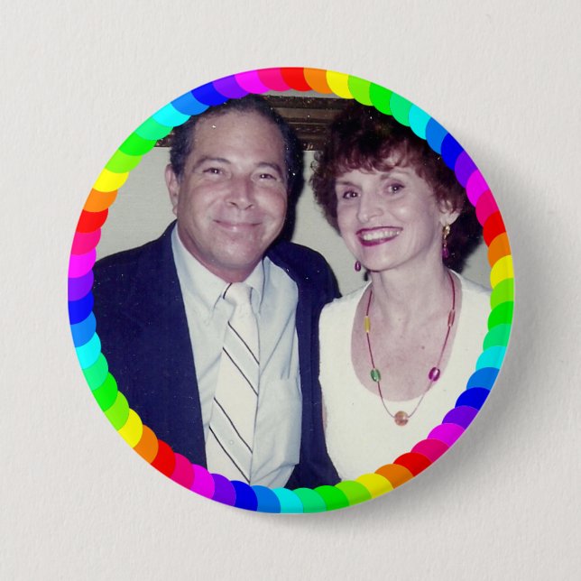 Photo Template, Multicolored frame 3 Inch Round Button (Front)