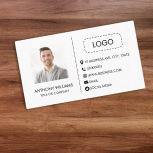 Photo Template Simple Generic Modern White Business Card