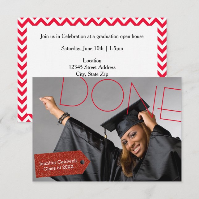 Photo Terminée - Invitation du 3x5 Graduation Part (Devant / Derrière)