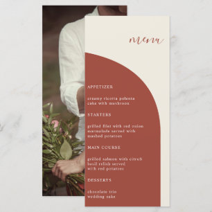 Photo Terracotta Arch Modern Wedding Dinner Menu